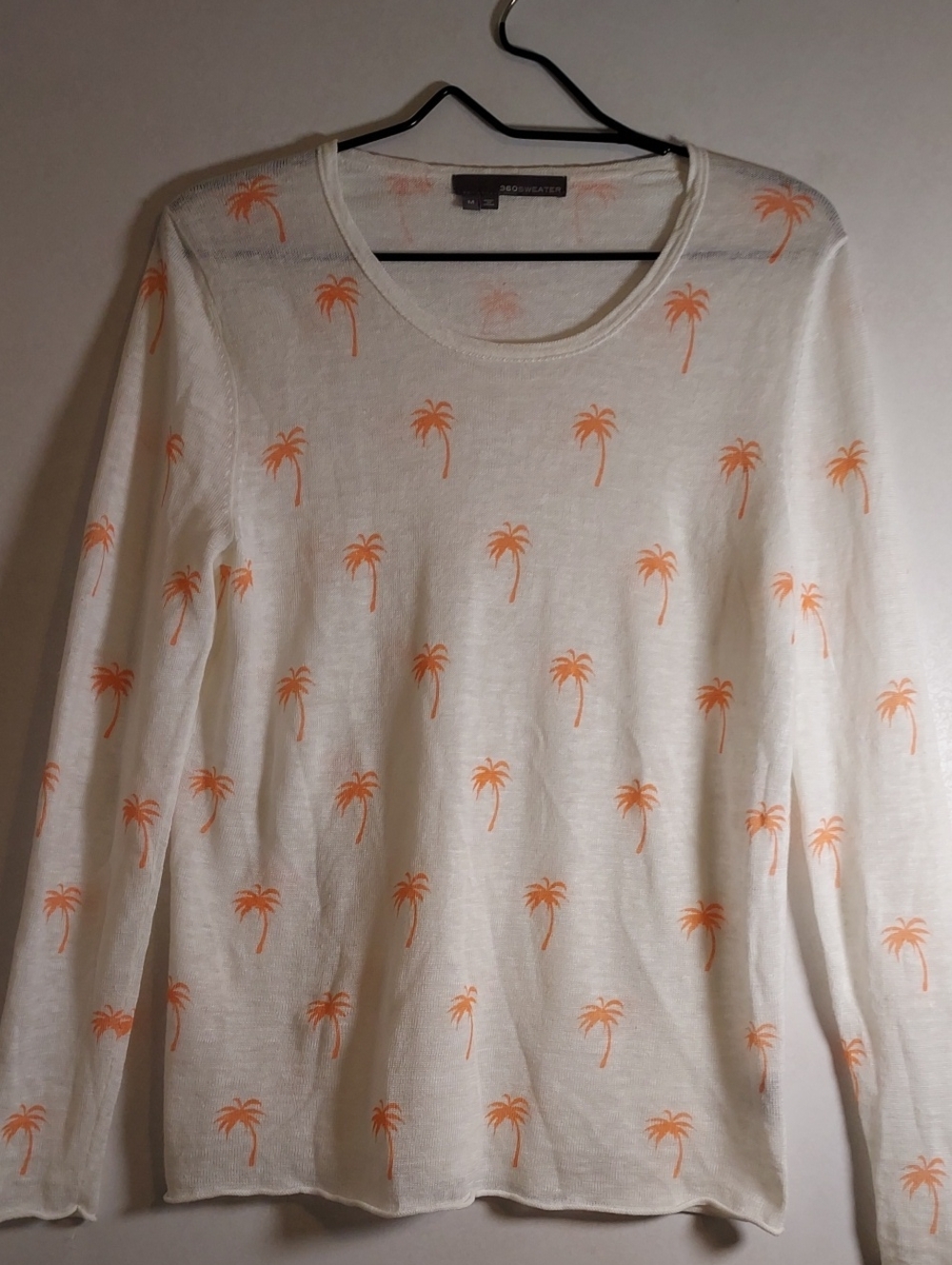 360 Sweater With Palm Trees 100% Lien